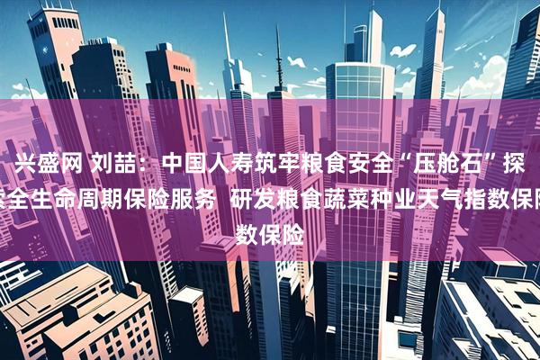 兴盛网 刘喆：中国人寿筑牢粮食安全“压舱石”探索全生命周期保险服务  研发粮食蔬菜种业天气指数保险