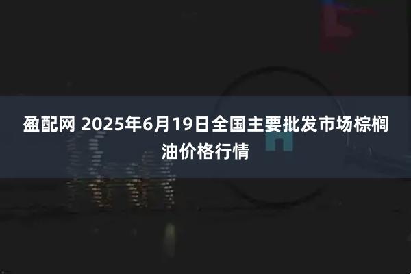 盈配网 2025年6月19日全国主要批发市场棕榈油价格行情