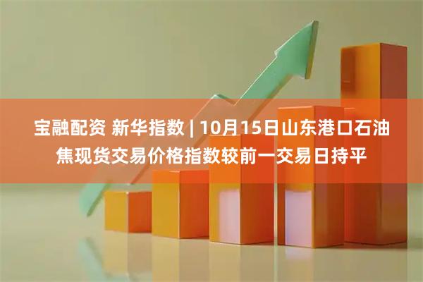 宝融配资 新华指数 | 10月15日山东港口石油焦现货交易价格指数较前一交易日持平